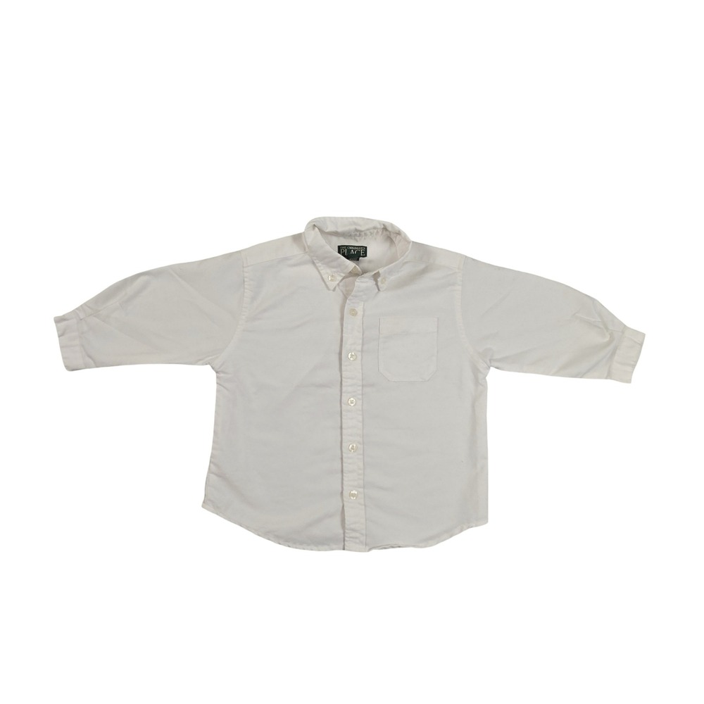 The Children's Place Boys White Preppy Collared Button Down Shirt 24 Months